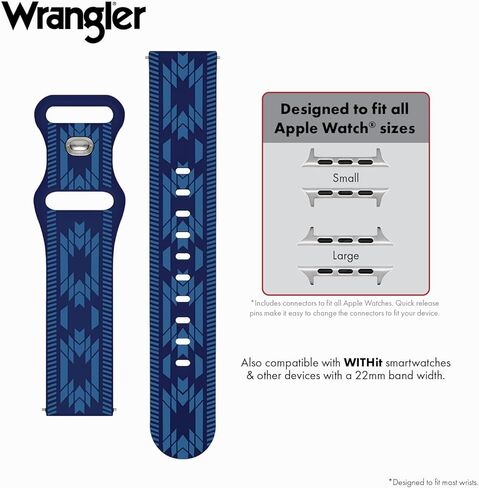 Wrangler® "Aztec Trail" Silicone Band for Apple Watch® ، Western Aztec Pattern ، يناسب جميع سلسلة وأحجام Apple Watch® in Kuwait
