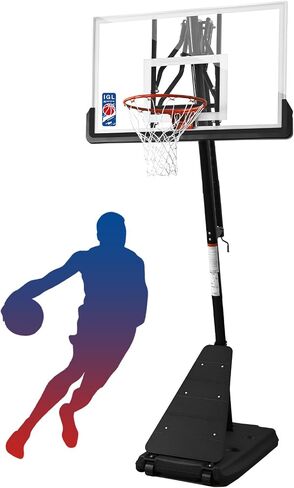 IGL Basketball Hoop Outdoor with 52 Inch Shatterproof Backboard, 10FT Height Portable Basketball Hoop Outdoor, Adjustable Basketball Goal System in Saudi Arabia