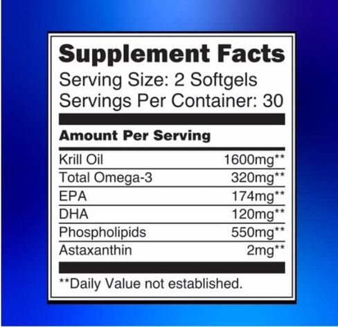 ​Antarctic Krill Oil 1000mg Softgels with Astaxanthin – Omega-3 EPA & DHA Supplement for Heart, Brain, and Joint Health in Form of Phospholipids– 60 Vanilla-Flavored Softgels in Saudi Arabia