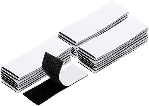 HARFINGTON 48set Hook and Loop Strips with Adhesive 1"x4" Double Sided Hook and Loop Tapes Nylon Self Sticky Fastener for Home Office Car, Black in Saudi Arabia