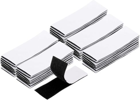 HARFINGTON 48set Hook and Loop Strips with Adhesive 1"x4" Double Sided Hook and Loop Tapes Nylon Self Sticky Fastener for Home Office Car, Black in Saudi Arabia