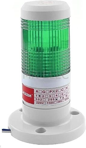 LED الصناعي الأحمر الأصفر الأزرق الإشارة الخضراء تحذير مصباح مصباح مكدس الخفيفة جهاز الإنذار 12V 24V 110V 220V (أخضر 24V) in Kuwait