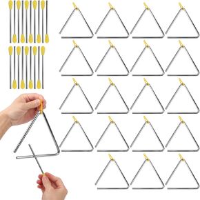 20 PCS 6 بوصة المثلث أدوات الإيقاع الموسيقية ، أداة مثلث مع المهاجم ، الإيقاع أداة الإيقاع المثلث في فئة الموسيقى ، الحفل ، أداء الفرقة ، حفلة in Kuwait
