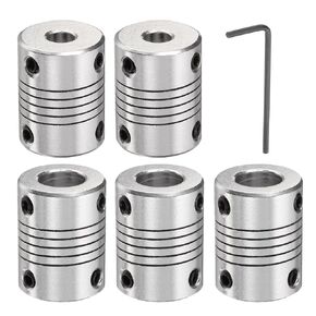 uxcell 5 Pcs Aluminum Alloy Shaft Coupling 6mm to 10mm, Flexible Coupling Motor Connector Joint, Stepper Motor Coupler for CNC Machine & 3D Printer (L25xD19) in Saudi Arabia