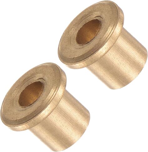 2pcs Flanged Sleeve Bearing - [8mm x 10mm x 10mm] Bronze Oilless Bushing for Equipment Machine Use | Gold in Saudi Arabia