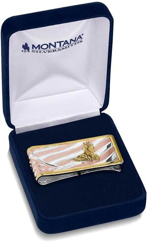 Montana Silversmiths Western Themed Money Clip, Made In USA (Four Aces) in Kuwait
