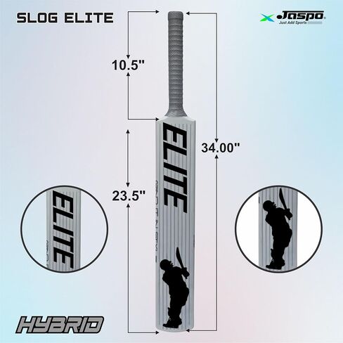 Slog Elite Hybrid Bat, PU Filled Plastic Cricket bat, Premium Hard Plastic Bat, Full Size Bat, 34" X 4.5" inches, for All Ages in Kuwait