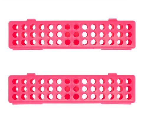 2/Pcs Dental Instrument Sterilization Plastic Container, 8" x 1¾" x 1¾" Dental Autoclave Cassettes Box - Neon Pink in Kuwait