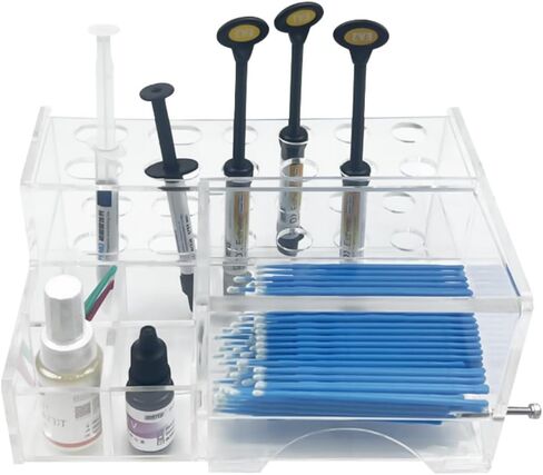 Dental Composite Syringe Organizer, Transparent Multi-Function Acrylic Teeth Syringe Holder for Resin Adhesive Syringes Brush Dispenser Placement Rack Tool (Medium) in Kuwait