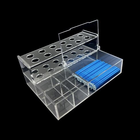 Dental Composite Syringe Organizer, Transparent Multi-Function Acrylic Teeth Syringe Holder for Resin Adhesive Syringes Brush Dispenser Placement Rack Tool (Medium) in Kuwait