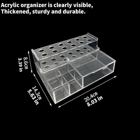 Dental Composite Syringe Organizer, Transparent Multi-Function Acrylic Teeth Syringe Holder for Resin Adhesive Syringes Brush Dispenser Placement Rack Tool (Medium) in Kuwait