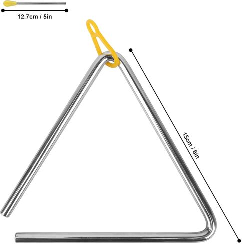 20 PCS 6 Inch Triangle Musical Percussion Instruments, Triangle Instrument with Striker, Rhythm Hand Percussion Triangle Instrument for Music Class, Concert, Band Performance, Party in Saudi Arabia