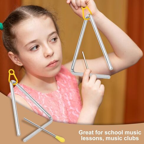 20 PCS 6 Inch Triangle Musical Percussion Instruments, Triangle Instrument with Striker, Rhythm Hand Percussion Triangle Instrument for Music Class, Concert, Band Performance, Party in Saudi Arabia