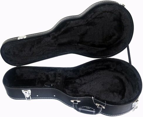 Mandolin Case, F-Style and A-Style Mandolin Case, Litchi pattern Leather Bulge Surface with Plush Interior Wooden Case (Black) in Saudi Arabia