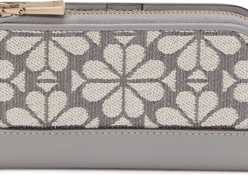 kate spade new york Devin Saffiano Leather Flower Zipper Puller Small Slim Bifold Wallet, Yuzu Jam in Saudi Arabia