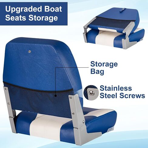 2pcs Boat Seating Grey and Black Low Back Finsh Boat Chairs in Kuwait