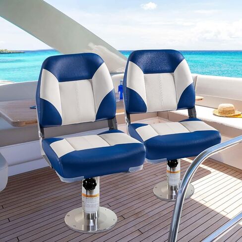 2pcs Boat Seating Grey and Black Low Back Finsh Boat Chairs in Kuwait