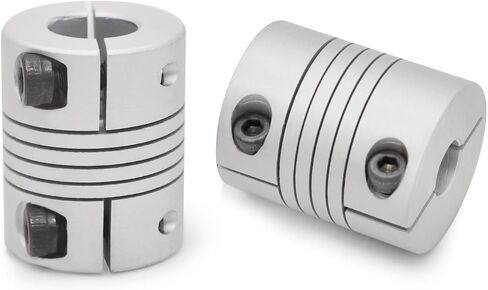 2psc Flexible Beam Coupling 6.35mm to 6.35mm, Aluminum Alloy Shaft Coupling 25L 20D, Stepper Servo Motor Flexible Coupler Joint Connector for 3D Printer CNC Machine DIY Encoder in Kuwait