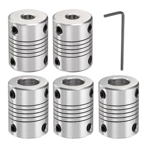 uxcell 5 Pcs Aluminum Alloy Shaft Coupling 6mm to 10mm, Flexible Coupling Motor Connector Joint, Stepper Motor Coupler for CNC Machine & 3D Printer (L25xD19) in Saudi Arabia