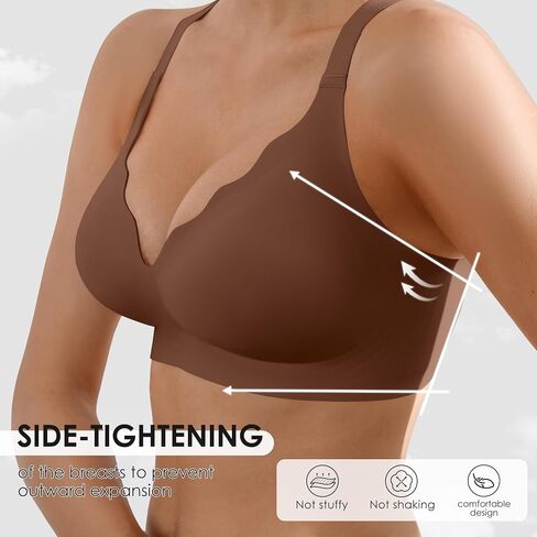 Seamless Wireless Bra for Women with Support - No Underwire Full Coverage Push Up Comfort Bras - Back Fat Smoothing Bralettes in Saudi Arabia