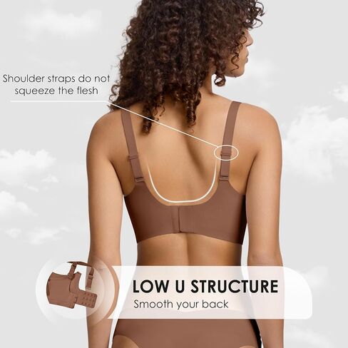 Seamless Wireless Bra for Women with Support - No Underwire Full Coverage Push Up Comfort Bras - Back Fat Smoothing Bralettes in Saudi Arabia