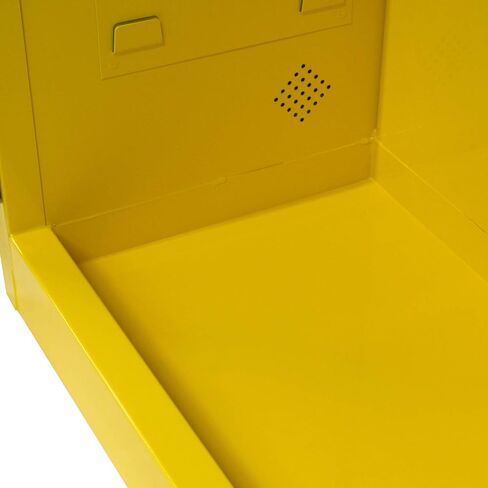 Jamco 12 Gallon Under Counter Flammable Safety Cabinet, Steel Flammable Storage Cabinet with Lockable Manual Closing Doors, Non Forkliftable, 24-Inch x 22-Inch x 35-Inch, Yellow in Saudi Arabia