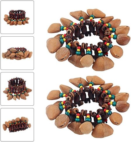 Handbell Handbell Handbell - 2 PCS متنوعة ألوان جوز الهند الإيقاع أداة للنساء ، 4.72 × 4.72 × 10.82 بوصة in Kuwait