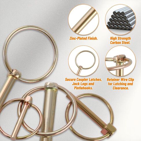 230Pcs Heavy Duty Pin Assortment Kit, Hitch Pins, Clip Pins, Linch and PTO Pins for Truck Towing Mowing, Farm Equipment, Lawn Mowers, 3 Point Accessories Tractor Attachments in Saudi Arabia