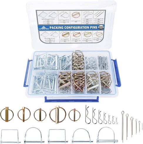 230Pcs Heavy Duty Pin Assortment Kit, Hitch Pins, Clip Pins, Linch and PTO Pins for Truck Towing Mowing, Farm Equipment, Lawn Mowers, 3 Point Accessories Tractor Attachments in Saudi Arabia