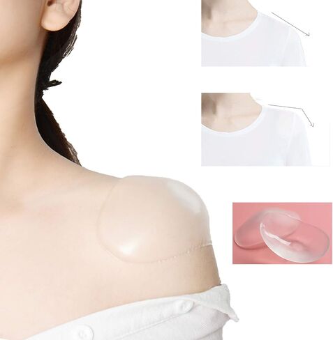 Majurphy 2 Pairs Silicone Shoulder Pads Adhesive Shoulder Push-up Pads Shoulder Enhancer,L,Clear in Saudi Arabia