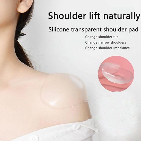 Majurphy 2 Pairs Silicone Shoulder Pads Adhesive Shoulder Push-up Pads Shoulder Enhancer,L,Clear in Saudi Arabia