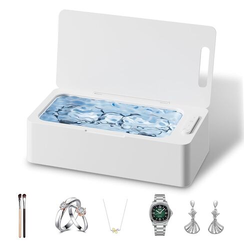 آلة نظافة بالموجات فوق الصوتية الاحترافية مع سعة 450 مل للمجوهرات ، النظارات ، الخاتم ، الذهب ، العملة ، الحلاقة ، الفضة ، التجنيب ، حزام مشاهدة ، أسنان الأسنان ، جراب نظافة 42 كيلو هرتز مع عملية ملمس واحد ، 3 أوضاع توقيت in Kuwait