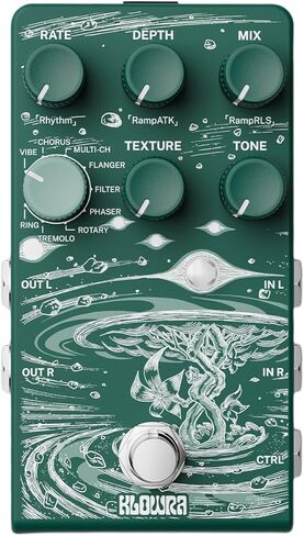 Sprout Modulation Guitar Pedal for Electric Guitar with CTRL Input, Digital Guitar Pedal with 9 Effects Rotary,Chorus,Flanger,Analog Dry Through,True Bypass, Tap Tempo,Presets in Saudi Arabia