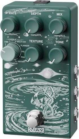 Sprout Modulation Guitar Pedal for Electric Guitar with CTRL Input, Digital Guitar Pedal with 9 Effects Rotary,Chorus,Flanger,Analog Dry Through,True Bypass, Tap Tempo,Presets in Saudi Arabia