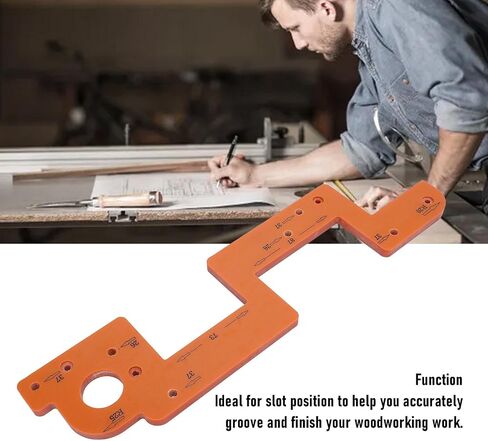 ARC Grooving Auxiliary Tool Professional Anti Slip Easy to Operate Cabinet Door Slot Position Template for Woodworking Tool Metal 35cm 13.8in (8mm) in Saudi Arabia