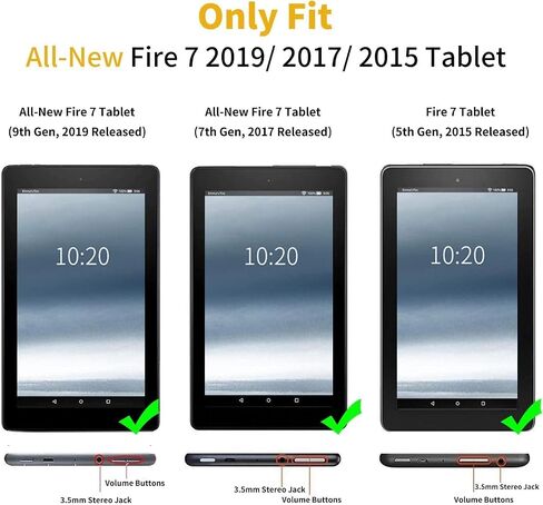 حالة لجميع قرص Amazon Kindle Fire 7 (الجيل التاسع/7/الخامس ، 2019/2017/2015) ، وغطاء ذكي متعدد الأزداد للشرائح لأمازون Kindle Fire 7 Inch- Dandelion Floral in Saudi Arabia