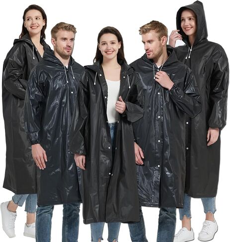 Rain Ponchos for Adults(2-5pcs),Lightweight Rain Coat,Raincoat for Women Men Raincoat in Saudi Arabia