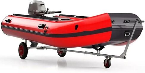 Adjustable Boat Trailer Dolly, Carbon Steel Inflatable Boat Trailer Mover, 15'' Pneumatic Tires & Nonslip Support Bracket, for Moving Kayak Motorboat Fishing Boat in Saudi Arabia