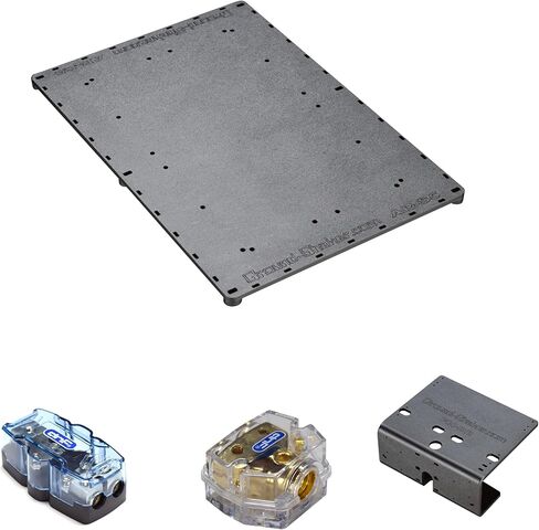 AMP BASE/AMP RACK/AMP HOLDER 11 × 14.5 + FUSE HOLDER & BASS BAST BASE SPEWOOFER SPECTORIES SPEANCORIES ADD ON CAR AUDIO Home Audio in Kuwait