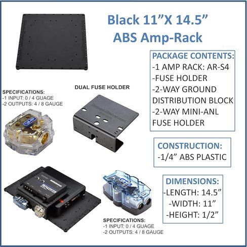 AMP BASE/AMP RACK/AMP HOLDER 11 × 14.5 + FUSE HOLDER & BASS BAST BASE SPEWOOFER SPECTORIES SPEANCORIES ADD ON CAR AUDIO Home Audio in Kuwait