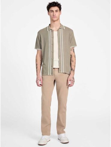 GUESS Men's Eco Short Sleeve Tyler Stripe Sweater Polo in Saudi Arabia