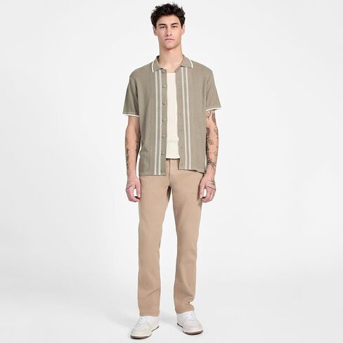 GUESS Men's Eco Short Sleeve Tyler Stripe Sweater Polo in Saudi Arabia