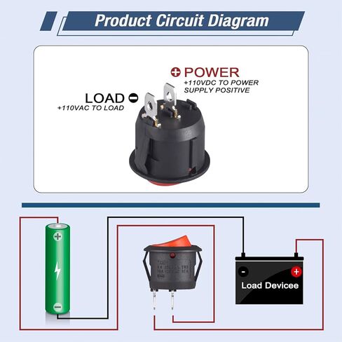 Round Rocker Switch 12V على مفاتيح OFF SMALL MINI 12VOLT تبديل التبديل 2PIN AC 6A 250V 10A 125V 12VDC KCD1 RED لقارب السيارات (5pcs مع Leads 5pcs بدون أسلاك) in Kuwait