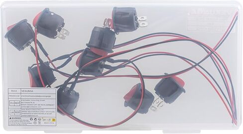 Round Rocker Switch 12V على مفاتيح OFF SMALL MINI 12VOLT تبديل التبديل 2PIN AC 6A 250V 10A 125V 12VDC KCD1 RED لقارب السيارات (5pcs مع Leads 5pcs بدون أسلاك) in Kuwait