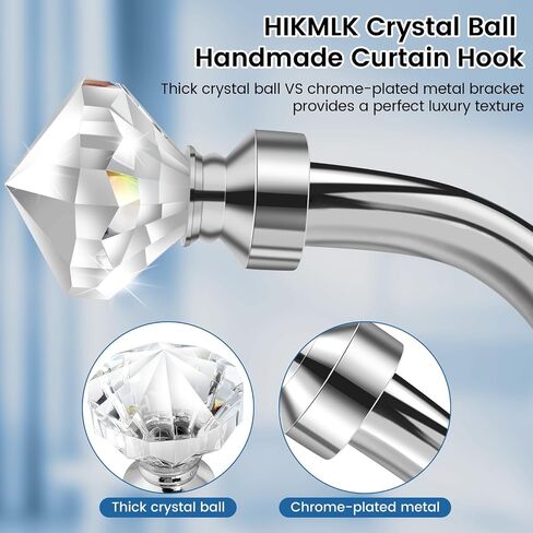 Crystal Metal Curtain Holdbacks 2pcs, Decoration Curtain Tie Back Hooks for Wall, Heavy Duty Side Holders Tiebacks Accessories for Drapes Drapery Window in Saudi Arabia