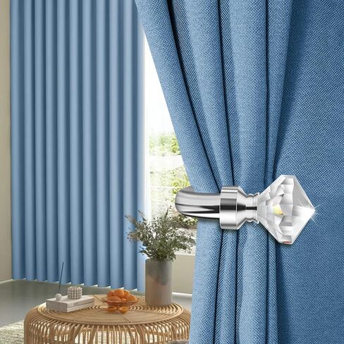Crystal Metal Curtain Holdbacks 2pcs, Decoration Curtain Tie Back Hooks for Wall, Heavy Duty Side Holders Tiebacks Accessories for Drapes Drapery Window in Saudi Arabia