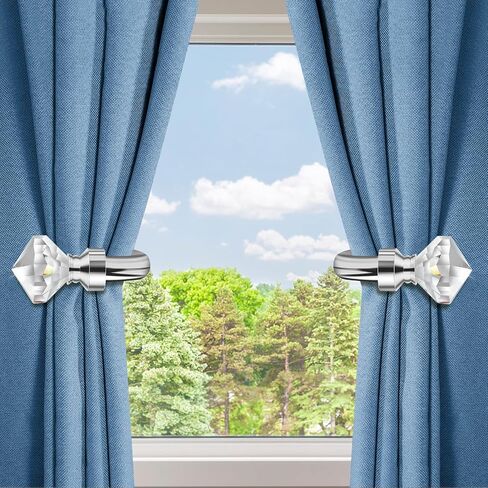Crystal Metal Curtain Holdbacks 2pcs, Decoration Curtain Tie Back Hooks for Wall, Heavy Duty Side Holders Tiebacks Accessories for Drapes Drapery Window in Saudi Arabia
