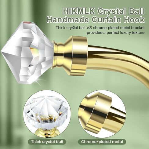 Crystal Metal Curtain Holdbacks 2pcs, Decoration Curtain Tie Back Hooks for Wall, Heavy Duty Side Holders Tiebacks Accessories for Drapes Drapery Window in Kuwait