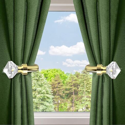 Crystal Metal Curtain Holdbacks 2pcs, Decoration Curtain Tie Back Hooks for Wall, Heavy Duty Side Holders Tiebacks Accessories for Drapes Drapery Window in Kuwait