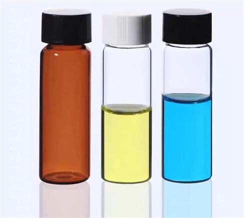 20 pcs/pack 3ml ~ 60 مل زجاجات زجاجية واضحة مع أبعاد سوداء بلاستيكية ، زجاجات زيت أساسية (20 مل) in Kuwait